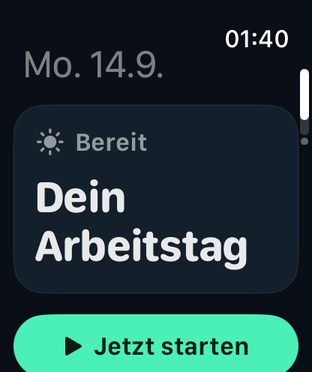 SL-UP auf der Apple Watch: Arbeitstag mit einem Tipp starten
